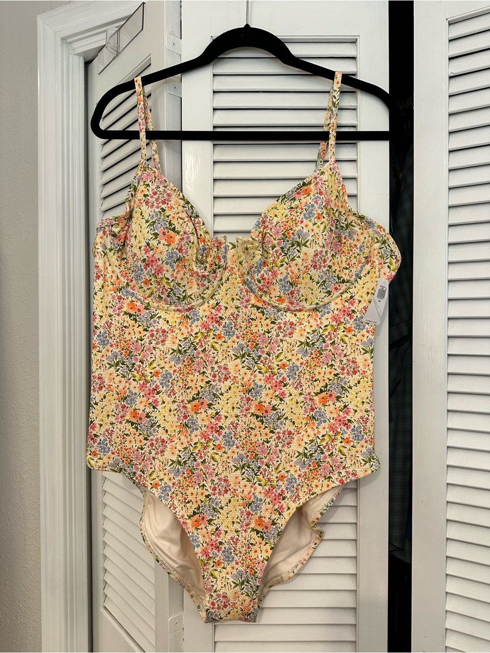 Old Navy Floral One-Piece Swimsuit in Yellow Multicolor